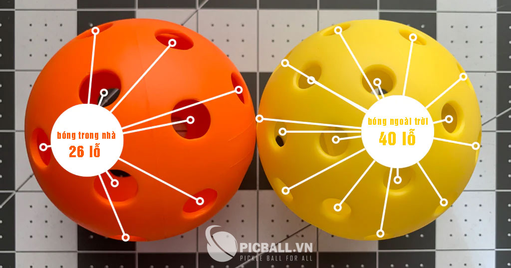 tại sao bóng pickleball có lỗ