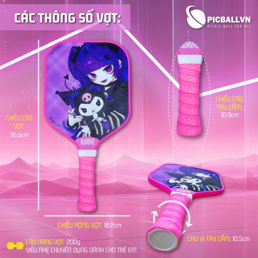 vợt pickleball trẻ em thiết kế kích thước riêng
